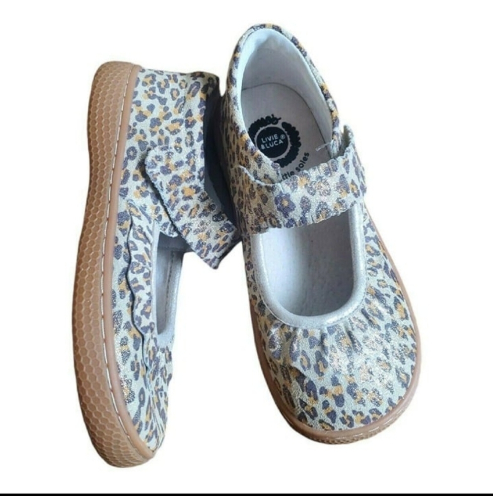 Livie And Luca Animal Print Ruche Mary Janes. Size 1